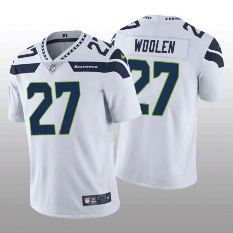 6861a18727fff_1 Men's Seattle Seahawks #27 Tariq Woolen White Vapor Untouchable Stitched Football Jersey