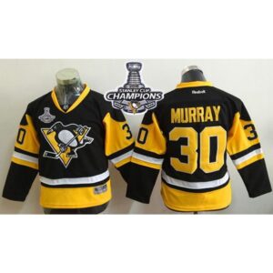 6861a18a1d647_1 Penguins #30 Matt Murray Black Alternate 2016 Stanley Cup Champions Stitched Youth NHL Jersey