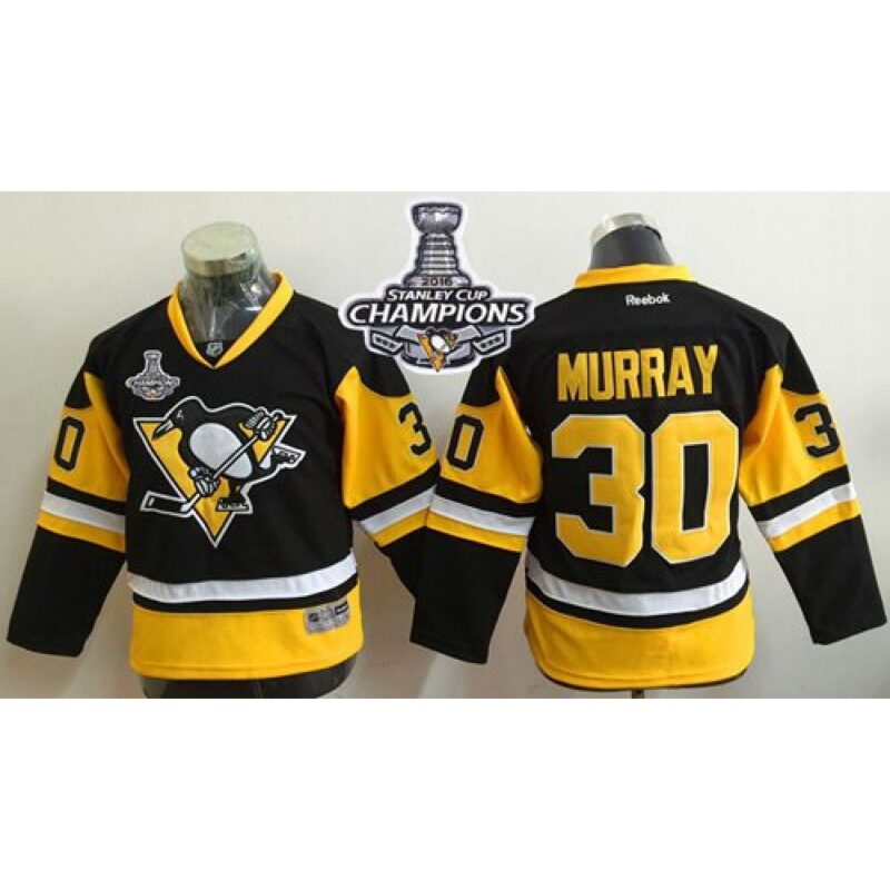 6861a18a1d647_1 Penguins #30 Matt Murray Black Alternate 2016 Stanley Cup Champions Stitched Youth NHL Jersey