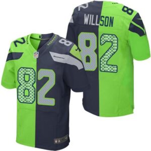 6861a1a17230d_1 Seahawks #82 Luke Willson Steel Blue/Green Men's Stitched NFL Elite Split Jersey