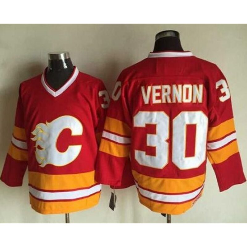 6861a1a7ef5c2_1 Flames #30 Mike Vernon Red CCM Throwback Stitched NHL Jersey
