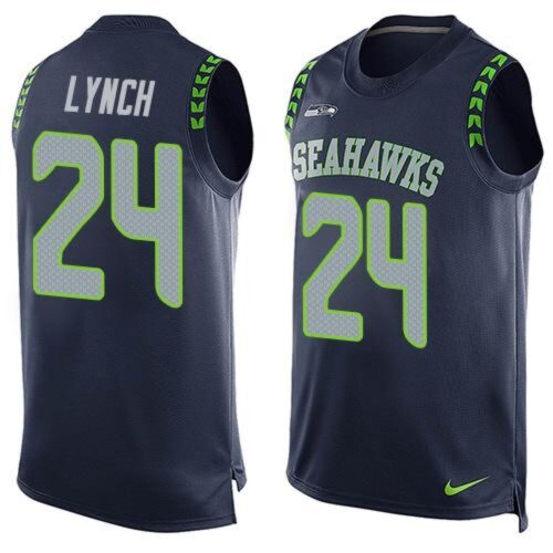 6861a1be10ffe_1 Seahawks #24 Marshawn Lynch Steel Blue Team Color Men's Stitched NFL Limited Tank Top Jersey