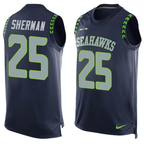 6861a1c1c473c_1 Seahawks #25 Richard Sherman Steel Blue Team Color Men's Stitched NFL Limited Tank Top Jersey
