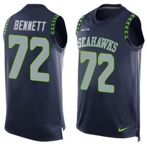 6861a1e21f138_1 Seahawks #72 Michael Bennett Steel Blue Team Color Men's Stitched NFL Limited Tank Top Jersey