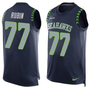 6861a1eb62e6c_1 Seahawks #77 Ahtyba Rubin Steel Blue Team Color Men's Stitched NFL Limited Tank Top Jersey