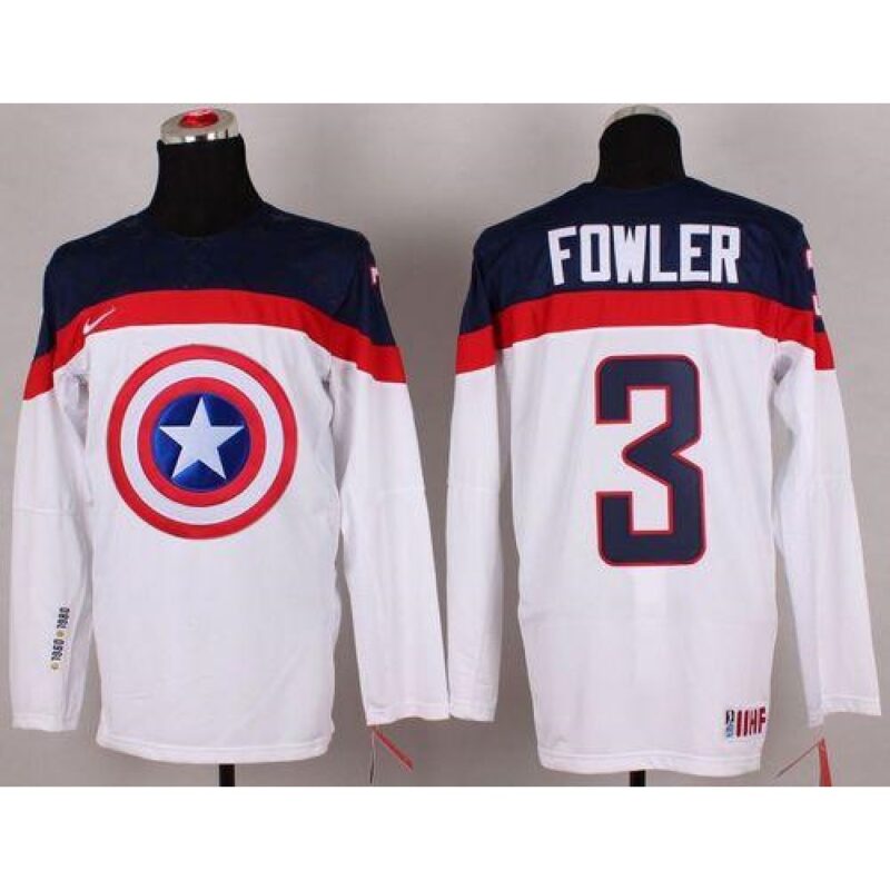 6861a1f90fdbc_1 Olympic Team USA #3 Cam Fowler White Captain America Fashion Stitched NHL Jersey