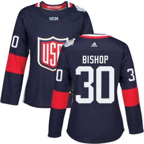 6861a201a0b11_1 Team USA #30 Ben Bishop Navy Blue 2016 World Cup Women's Stitched NHL Jersey