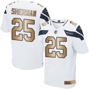 6861a217e4558_1 Seahawks #25 Richard Sherman White Men's Stitched NFL Elite Gold Jersey