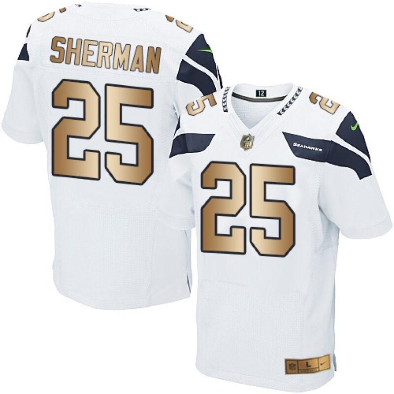 6861a217e4558_1 Seahawks #25 Richard Sherman White Men's Stitched NFL Elite Gold Jersey