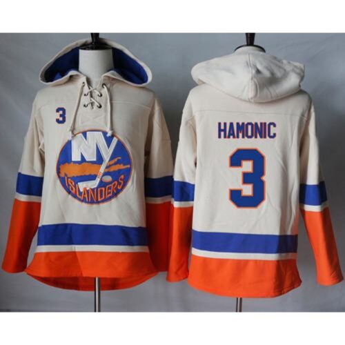 6861a22e08fe5_1 Islanders #3 Travis Hamonic Cream Sawyer Hooded Sweatshirt Stitched NHL Jersey