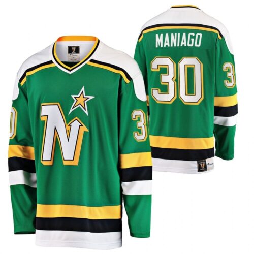 6861a2371a33b_1 Men's Minnesota North Stars #30 Cesare Maniago Green Stitched NHL Jersey