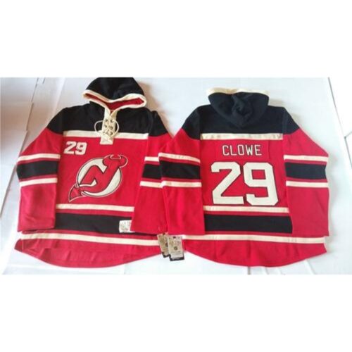 6861a240bf475_1 Devils #29 Ryane Clowe Red Sawyer Hooded Sweatshirt Stitched NHL Jersey