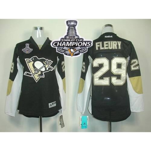 6861a243a36eb_1 Penguins #29 Andre Fleury Black 2016 Stanley Cup Champions Women's Home Stitched NHL Jersey