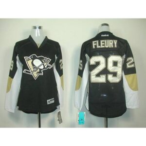 6861a24671ad8_1 Penguins #29 Andre Fleury Black Women's Home Stitched NHL Jersey