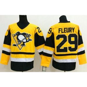 6861a24d06cc3_1 Penguins #29 Andre Fleury Yellow Throwback Stitched NHL Jersey