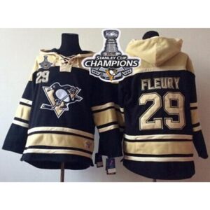 6861a253499b7_1 Penguins #29 Andre Fleury Black Sawyer Hooded Sweatshirt 2016 Stanley Cup Champions Stitched NHL Jersey