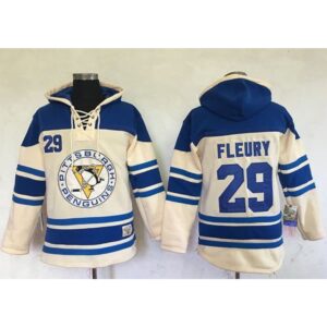 6861a256493c8_1 Penguins #29 Andre Fleury Cream Sawyer Hooded Sweatshirt Stitched NHL Jersey