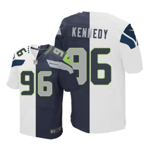 6861a25b8ae28_1 Seahawks #96 Cortez Kennedy White/Steel Blue Men's Stitched NFL Elite Split Jersey