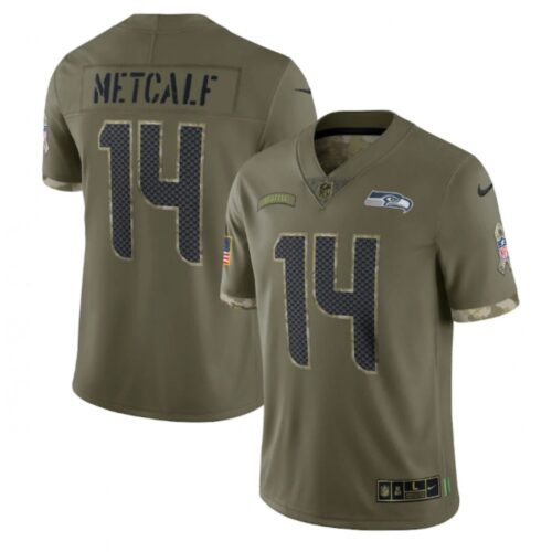 6861a275b5125_1 Men's Seattle Seahawks #14 DK Metcalf Olive 2022 Salute To Service Limited Stitched Jersey