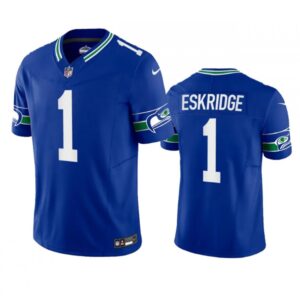 6861a2a86805d_1 Men's Seattle Seahawks #1 Dee Eskridge Royal 2023 F.U.S.E. Vapor Limited Throwback Stitched Jersey