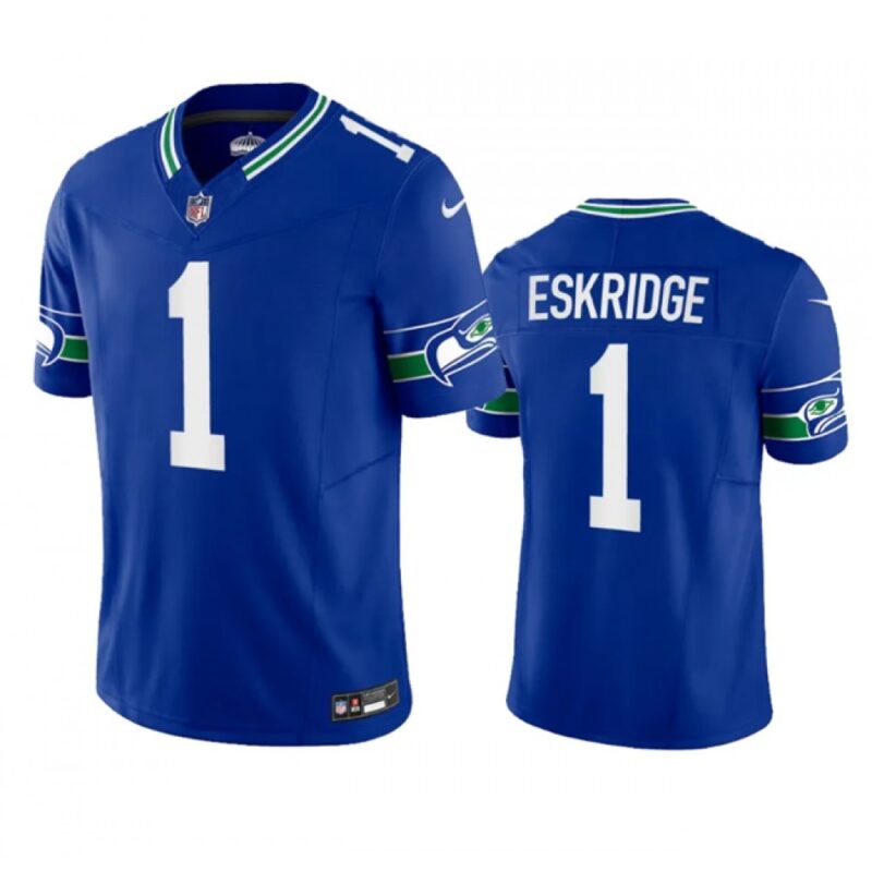 6861a2a86805d_1 Men's Seattle Seahawks #1 Dee Eskridge Royal 2023 F.U.S.E. Vapor Limited Throwback Stitched Jersey