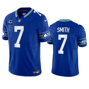 6861a2b3dd81e_1 Men's Seattle Seahawks #7 Geno Smith Royal 2023 F.U.S.E. With 1-Star C Patch Vapor Limited Throwback Stitched Jersey