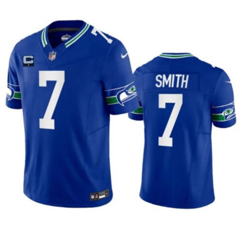 6861a2b3dd81e_1 Men's Seattle Seahawks #7 Geno Smith Royal 2023 F.U.S.E. With 1-Star C Patch Vapor Limited Throwback Stitched Jersey