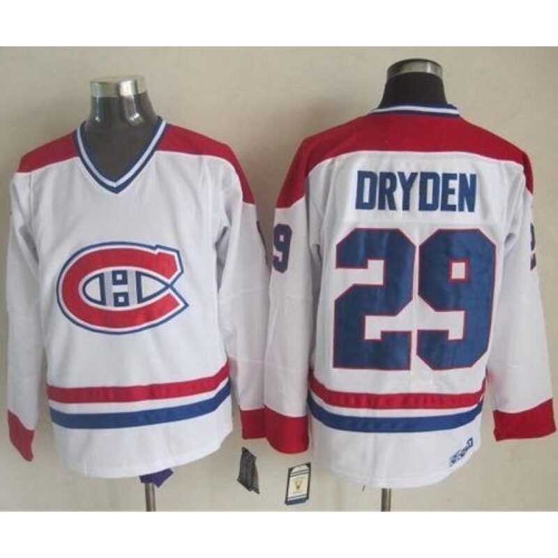 6861a2b8e091f_1 Canadiens #29 Ken Dryden White CH-CCM Throwback Stitched NHL Jersey