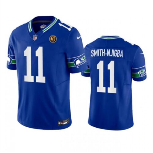 6861a2b984a27_1 Men's Seattle Seahawks #11 Jaxon Smith-Njigba Royal 2023 F.U.S.E. Throwback With John Madden Patch Vapor Limited Stitched Football Jersey
