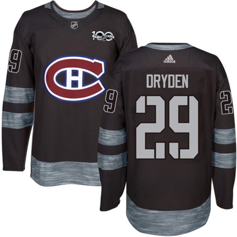 6861a2bbf3567_1 Canadiens #29 Ken Dryden Black 1917-2017 100th Anniversary Stitched NHL Jersey