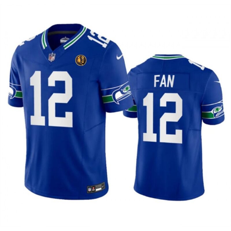 6861a2bf77d86_1 Men's Seattle Seahawks #12 Fan Royal 2023 F.U.S.E. Throwback With John Madden Patch Vapor Limited Stitched Football Jersey