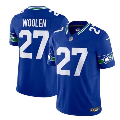 6861a2c885cc0_1 Men's Seattle Seahawks #27 Tariq Woolen Royal Throwback Vapor F.U.S.E. Limited Stitched Football Jersey