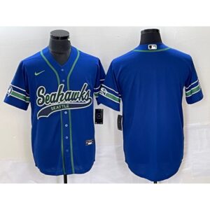 6861a2f59c1c9_1 Men's Seattle Seahawks Royal Throwback Cool Base Stitched Baseball Jersey