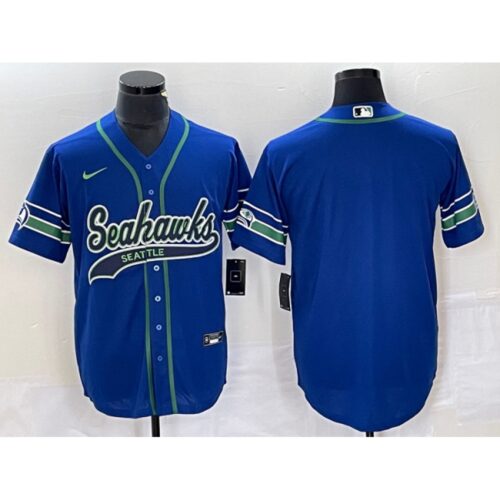 6861a2f59c1c9_1 Men's Seattle Seahawks Royal Throwback Cool Base Stitched Baseball Jersey
