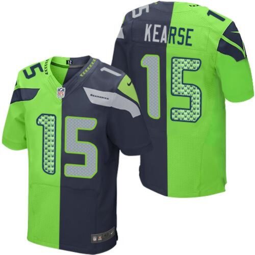 6861a2fb73050_1 Seahawks #15 Jermaine Kearse Steel Blue/Green Men's Stitched NFL Elite Split Jersey