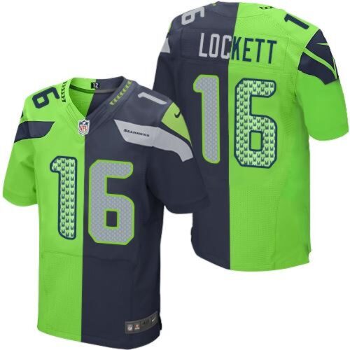 6861a2fec1d3b_1 Seahawks #16 Tyler Lockett Steel Blue/Green Men's Stitched NFL Elite Split Jersey