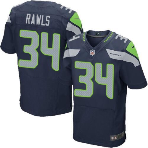 6861a31cb4933_1 Seahawks #34 Thomas Rawls Steel Blue Team Color Men's Stitched NFL Elite Jersey