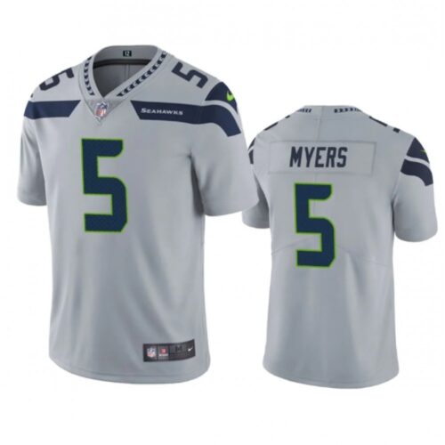 6861a333afdd8_1 Men's Seattle Seahawks #5 Jason Myers Grey Vapor Untouchable Limited Stitched Jersey