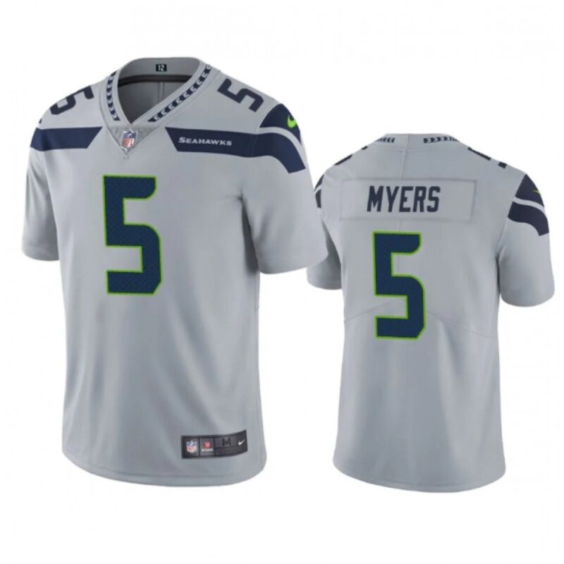 6861a333afdd8_1 Men's Seattle Seahawks #5 Jason Myers Grey Vapor Untouchable Limited Stitched Jersey
