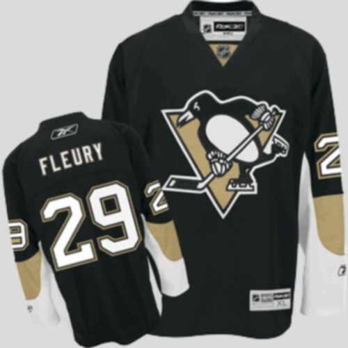 6861a34572ec7_1 Penguins #29 Andre Fleury Stitched Black Youth NHL Jersey