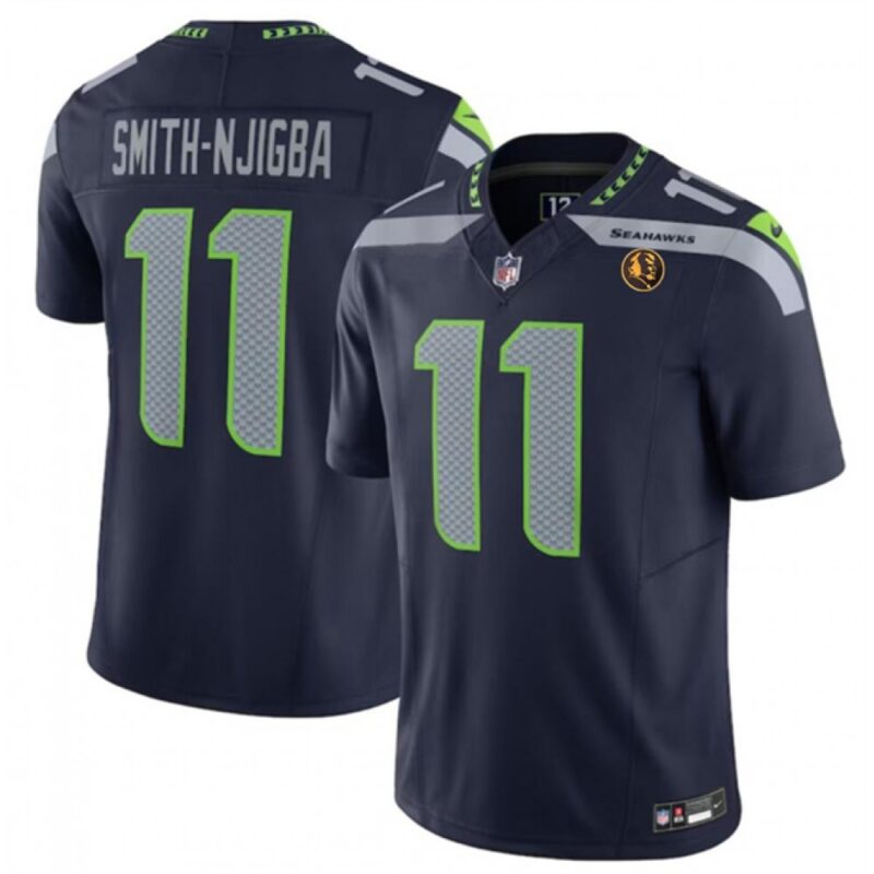 6861a34a70660_1 Men's Seattle Seahawks #11 Jaxon Smith-Njigba Navy 2023 F.U.S.E. With John Madden Patch Vapor Limited Stitched Football Jersey