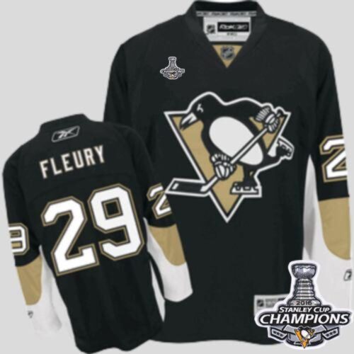 6861a34de43f9_1 Penguins #29 Andre Fleury Black 2016 Stanley Cup Champions Stitched Youth NHL Jersey
