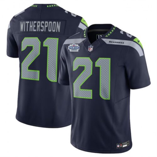 6861a35c16593_1 Men's Seattle Seahawks #21 Devon Witherspoon Navy 2023 F.U.S.E. Vapor Limited Stitched Football Jersey
