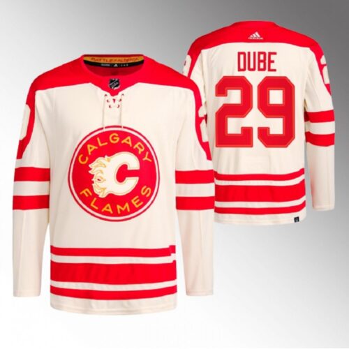 6861a398066b1_1 Men's Calgary Flames #29 Dillon Dube 2023 Cream Heritage Classic Primegreen Stitched Jersey