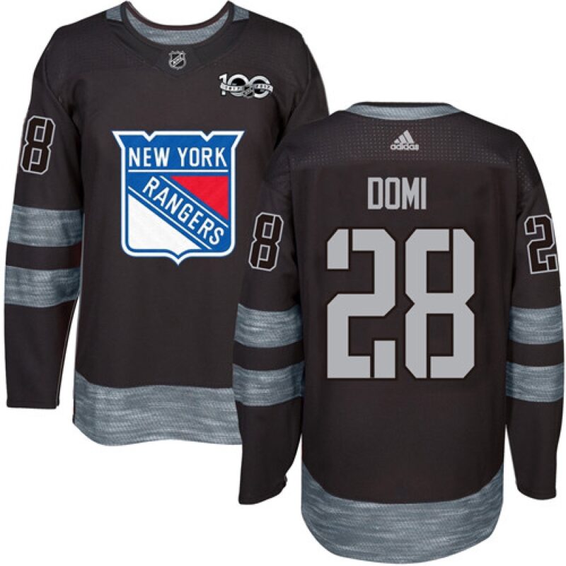 6861a3a3ac6a8_1 Rangers #28 Tie Domi Black 1917-2017 100th Anniversary Stitched NHL Jersey