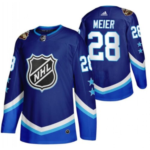 6861a3a9b0a30_1 Men's San Jose Sharks #28 Timo Meier 2022 All-Star Blue Stitched Jersey