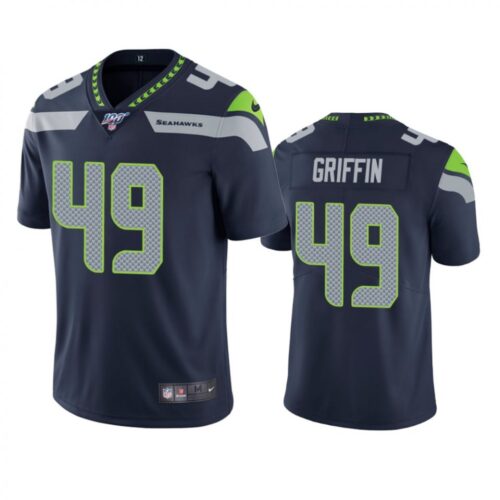 6861a3ae9e695_1 Men's Seattle Seahawks #49 Shaquem Griffin Navy 2019 100th Season Vapor Untouchable Limited Stitched NFL Jersey