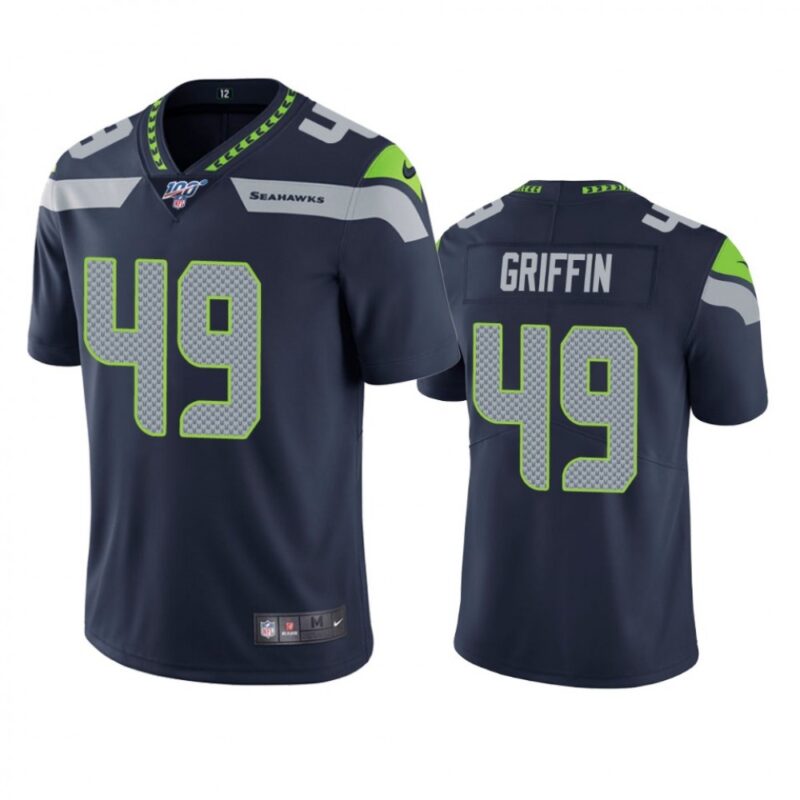 6861a3ae9e695_1 Men's Seattle Seahawks #49 Shaquem Griffin Navy 2019 100th Season Vapor Untouchable Limited Stitched NFL Jersey