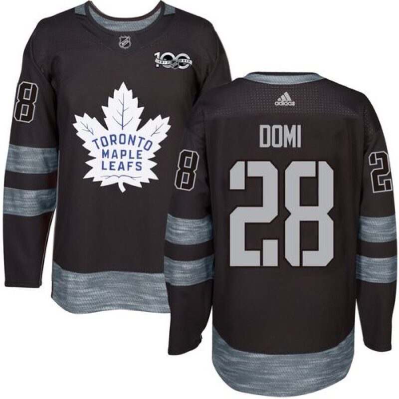 6861a3c673e90_1 Maple Leafs #28 Tie Domi Black 1917-2017 100th Anniversary Stitched NHL Jersey