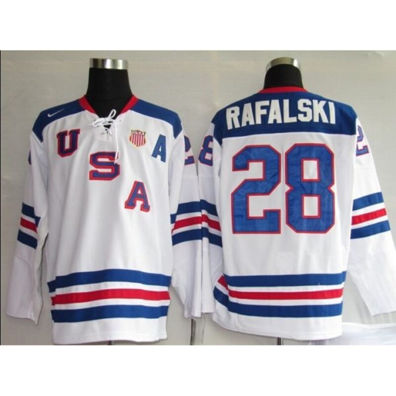 6861a3cca766e_1 2010 Olympic Team USA #28 Brian Rafalski Stitched White 1960 Throwback NHL Jersey